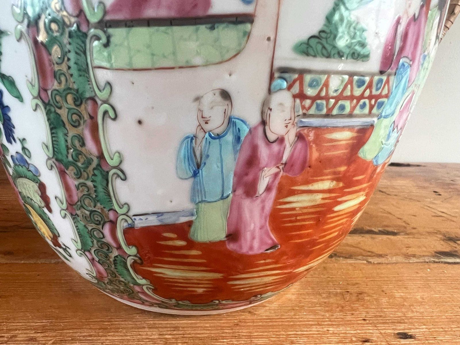 photo buy Antique Chinese Rose Medallion Ginger Jar 7" / 18cm – Hand Painted Famille Rose Porcelain – Oriental Chinoiserie Decor   Mid 19th Century