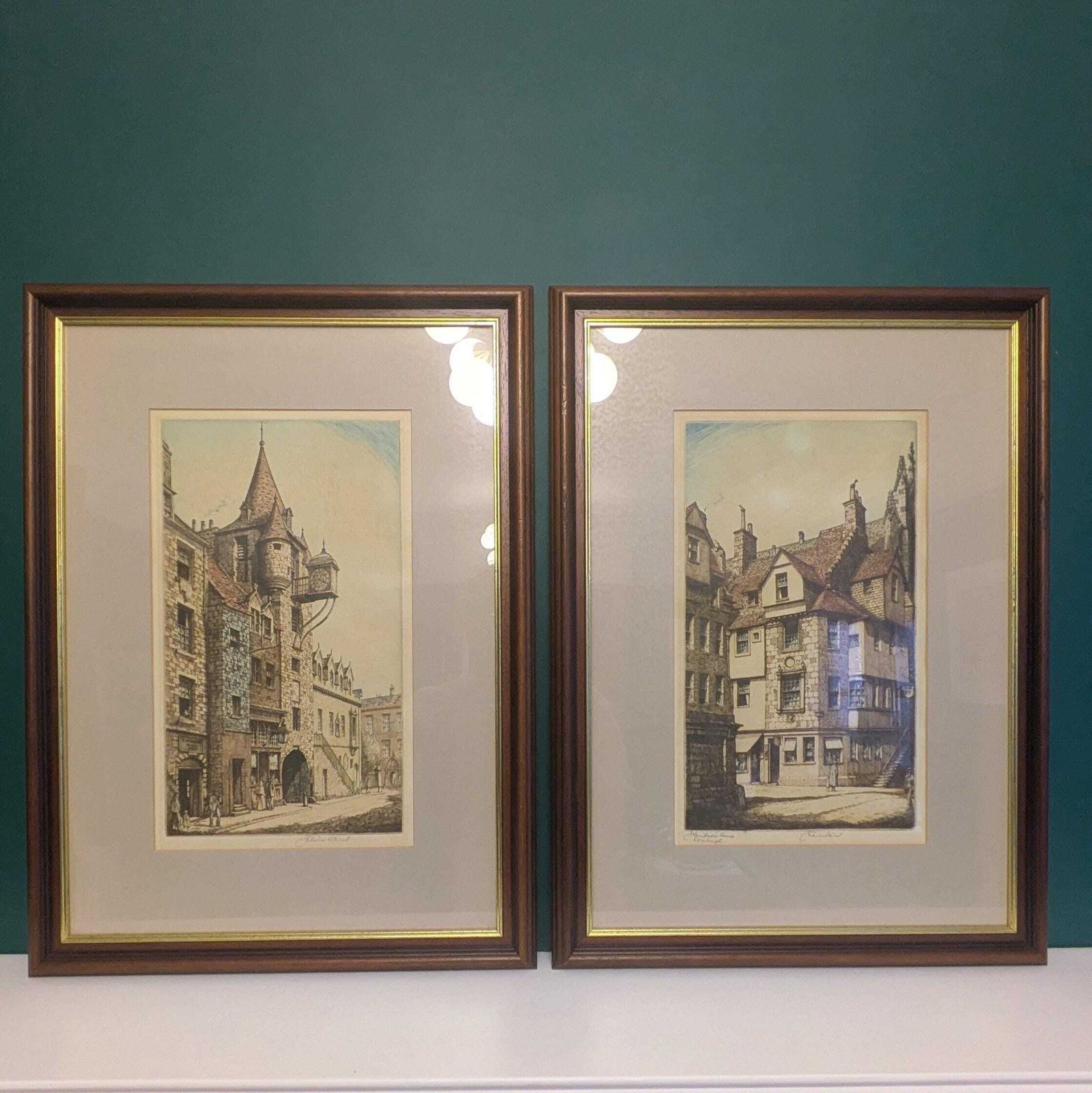Pair Of Signed Artist’s Proof Colour Etchings By John Lewis Stant (1905 1965) Edinburgh Scenes photo furniture