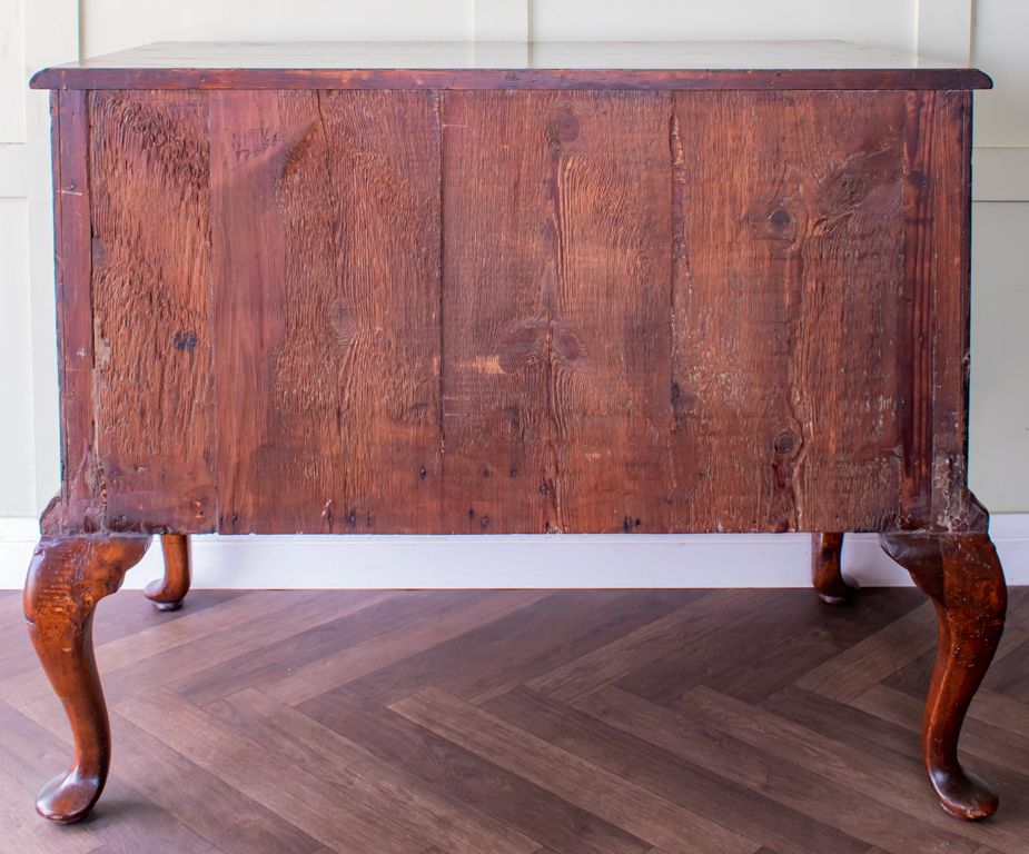 Queen Anne Inlaid Burr Walnut 2 Drawer Chest On Stand photo Furniture