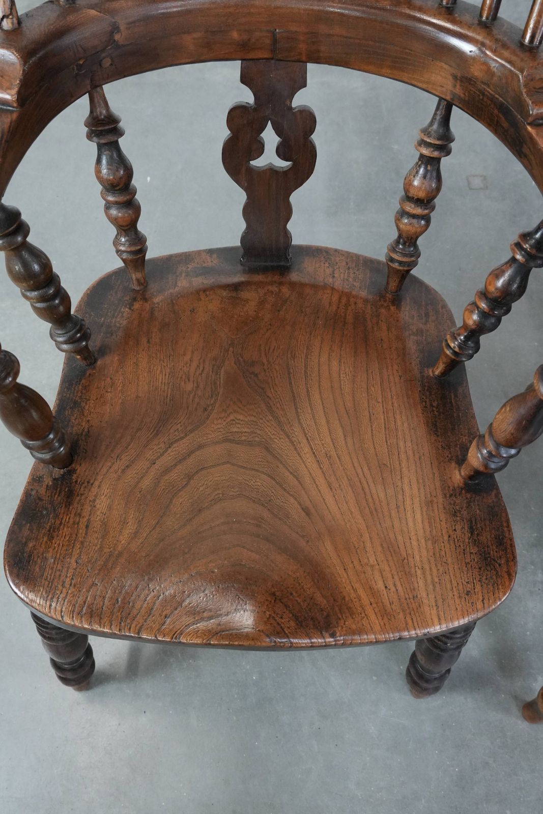 Set Of Two Antique English Highback Windsor Chairs From The 18th Century With A Beautiful Color Scheme photo 1090.0