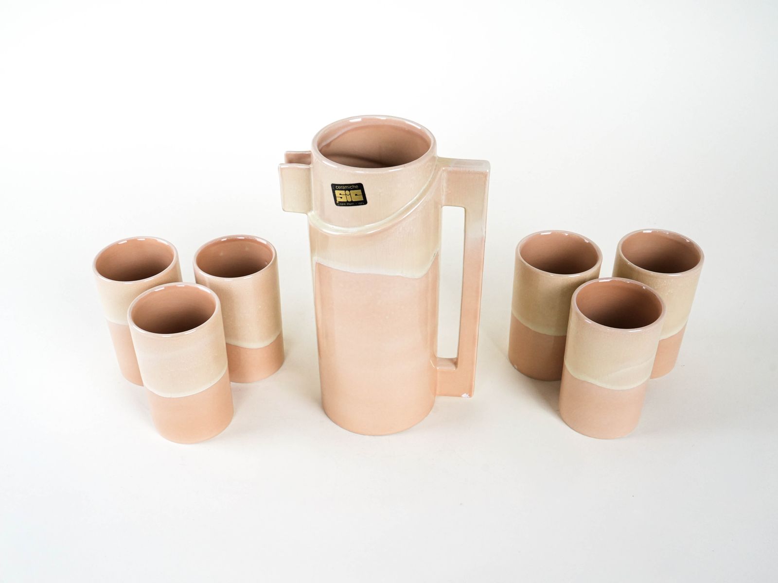Ceramic Jug And Cup Set, Italian Design, 1960s, Manufacturer: Ceramiche Sic photo vinterior