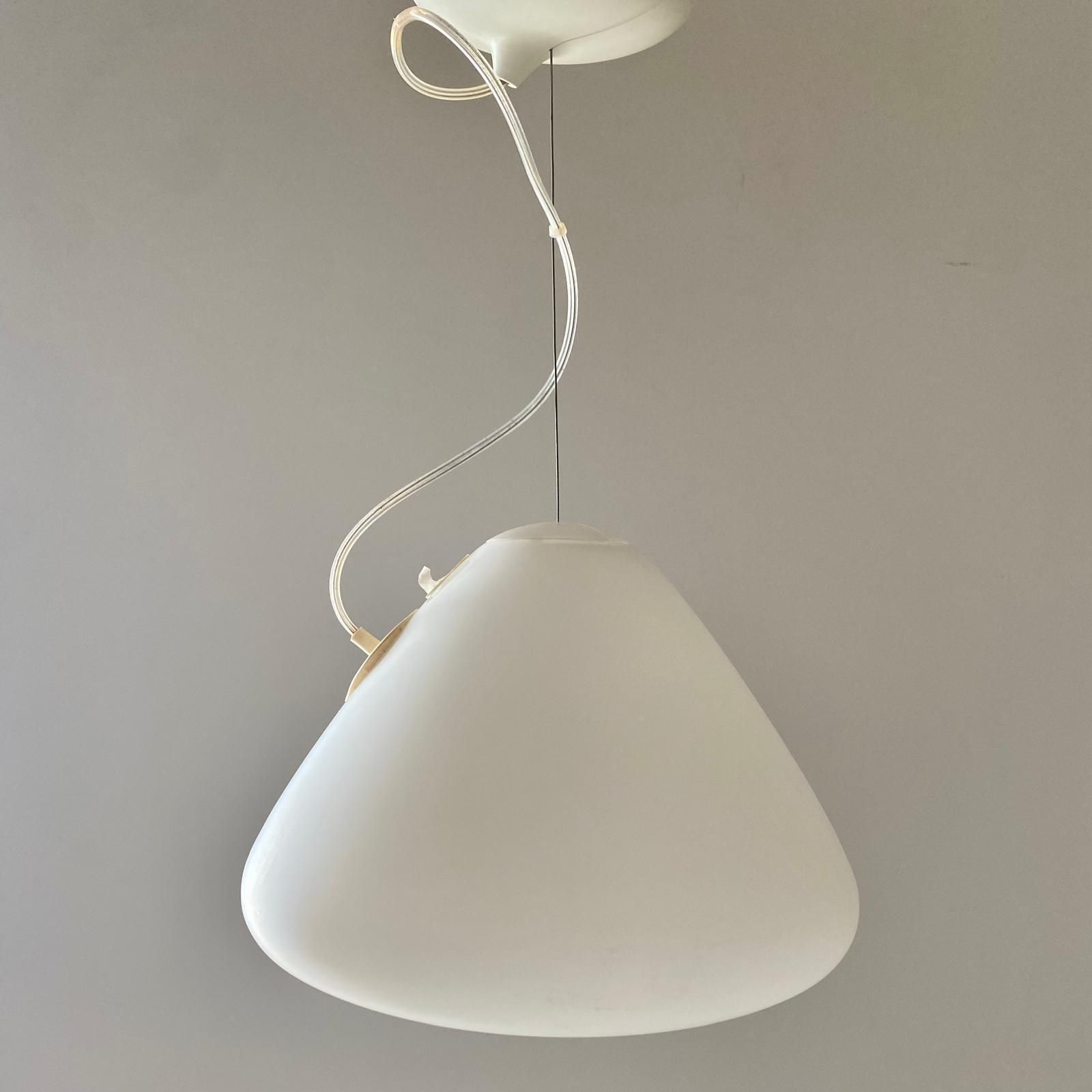 White Glass Pendant " Capsule " Designed By Ross Lovegrove For Artemide. Italy 2010 photo for sale