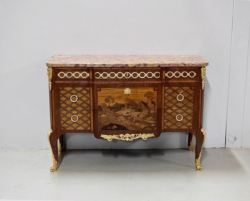Transition Inlaid Chest Of Drawers, 19th