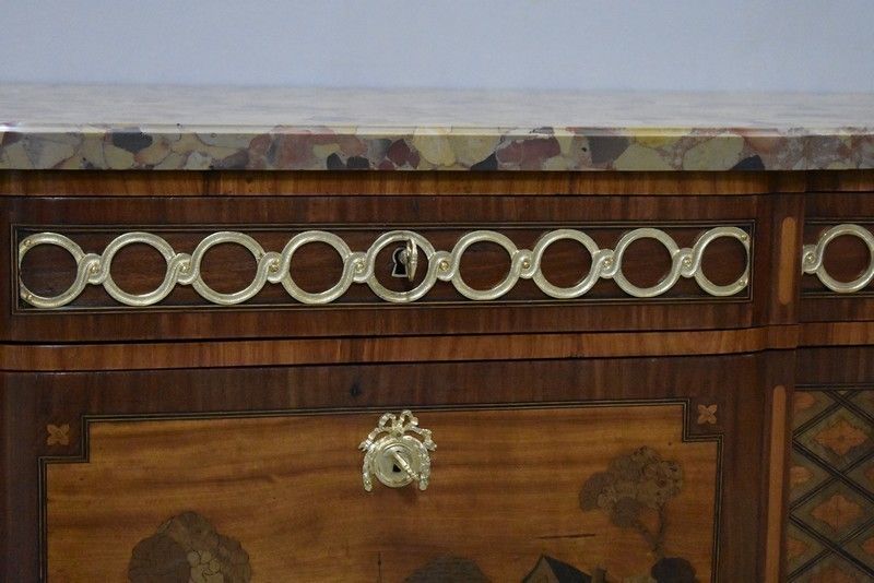 Transition Inlaid Chest Of Drawers, 19th photo vintage