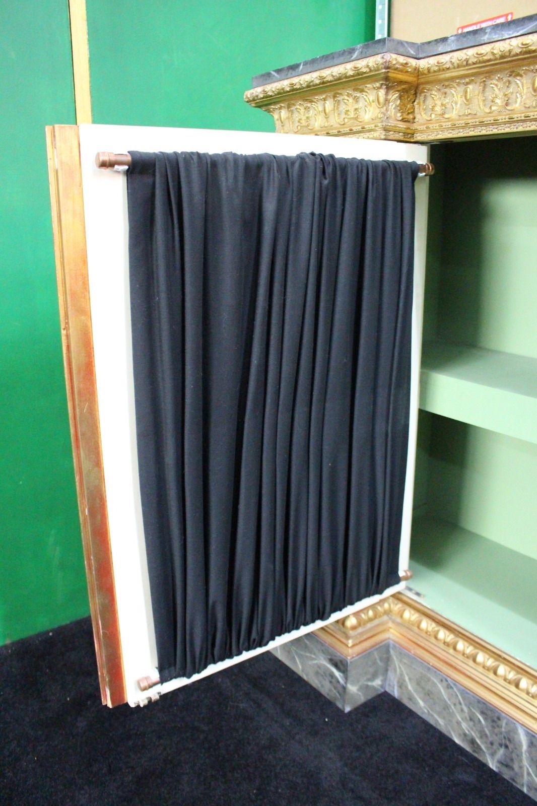 1250.0 Large Neoclassical Style Gilt And Painted Credenza With Simulated Marble Top photo