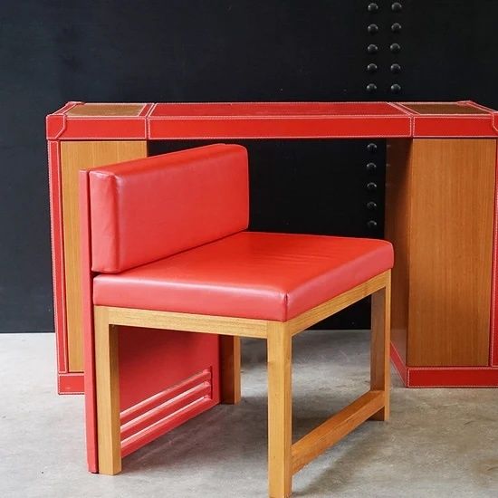 Contemporary Luxury Super Yacht Desk – Red Leather photo furniture