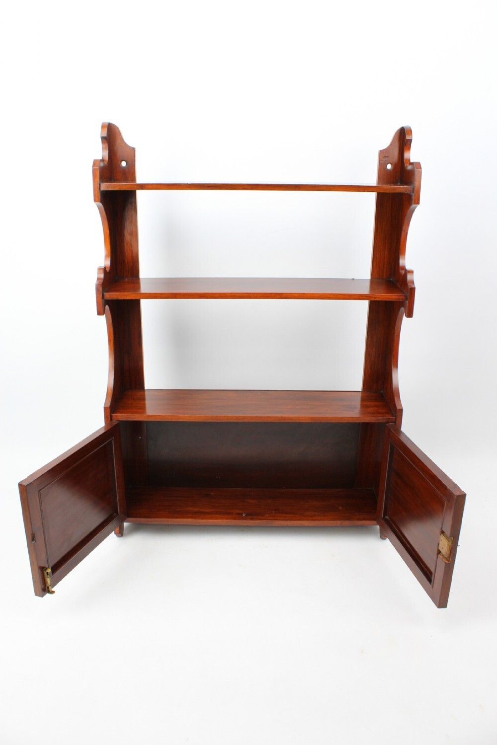 Large Victorian Walnut Hanging Wall Shelf & Cabinet photo 295.0
