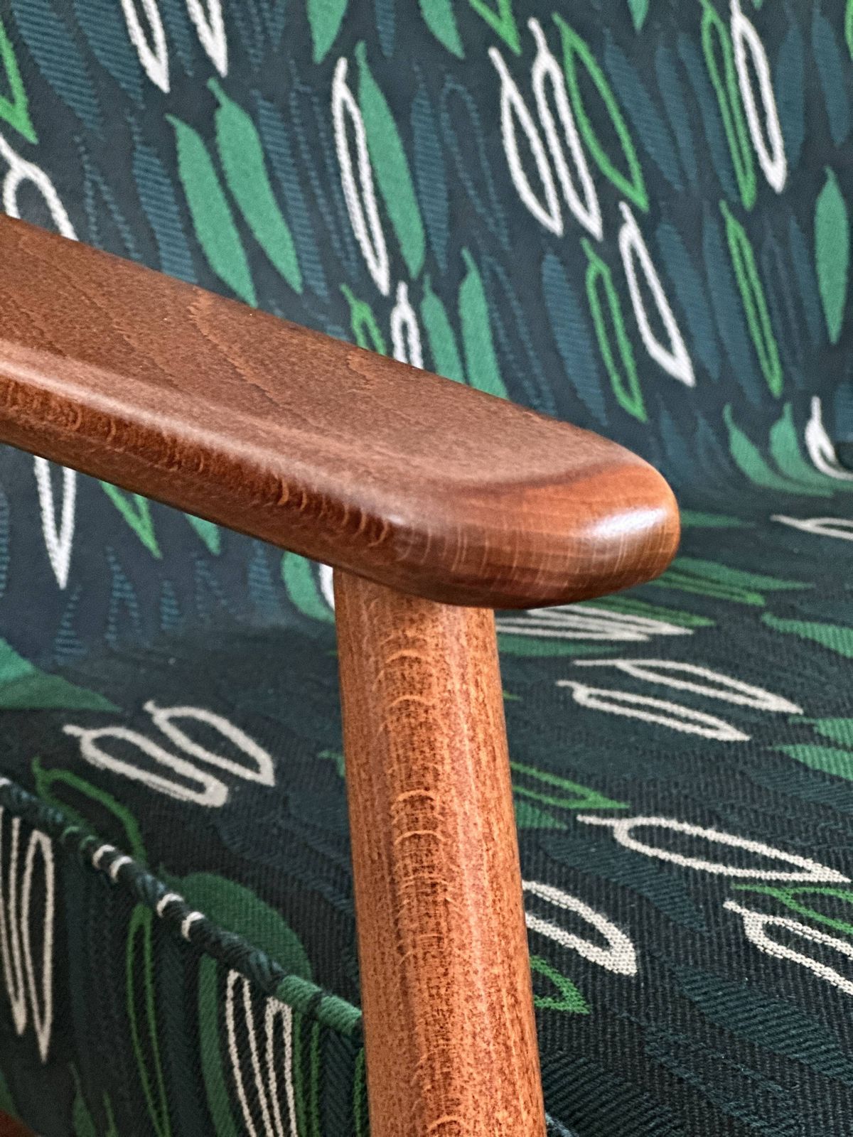 Set Of Vintage Armchairs By Juliszu Kędziorek In Green Jacquard, 1960 photo Furniture