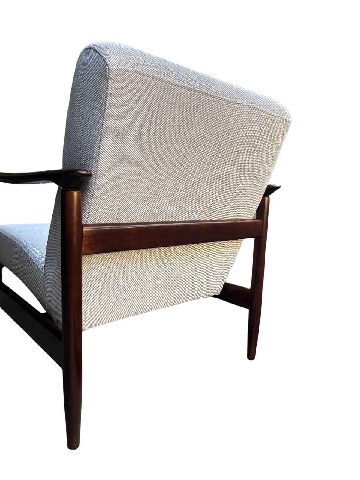Mid Century Beige Linen Armchairs, By Edmund Homa, 1960s, Set Of Two photo vintage