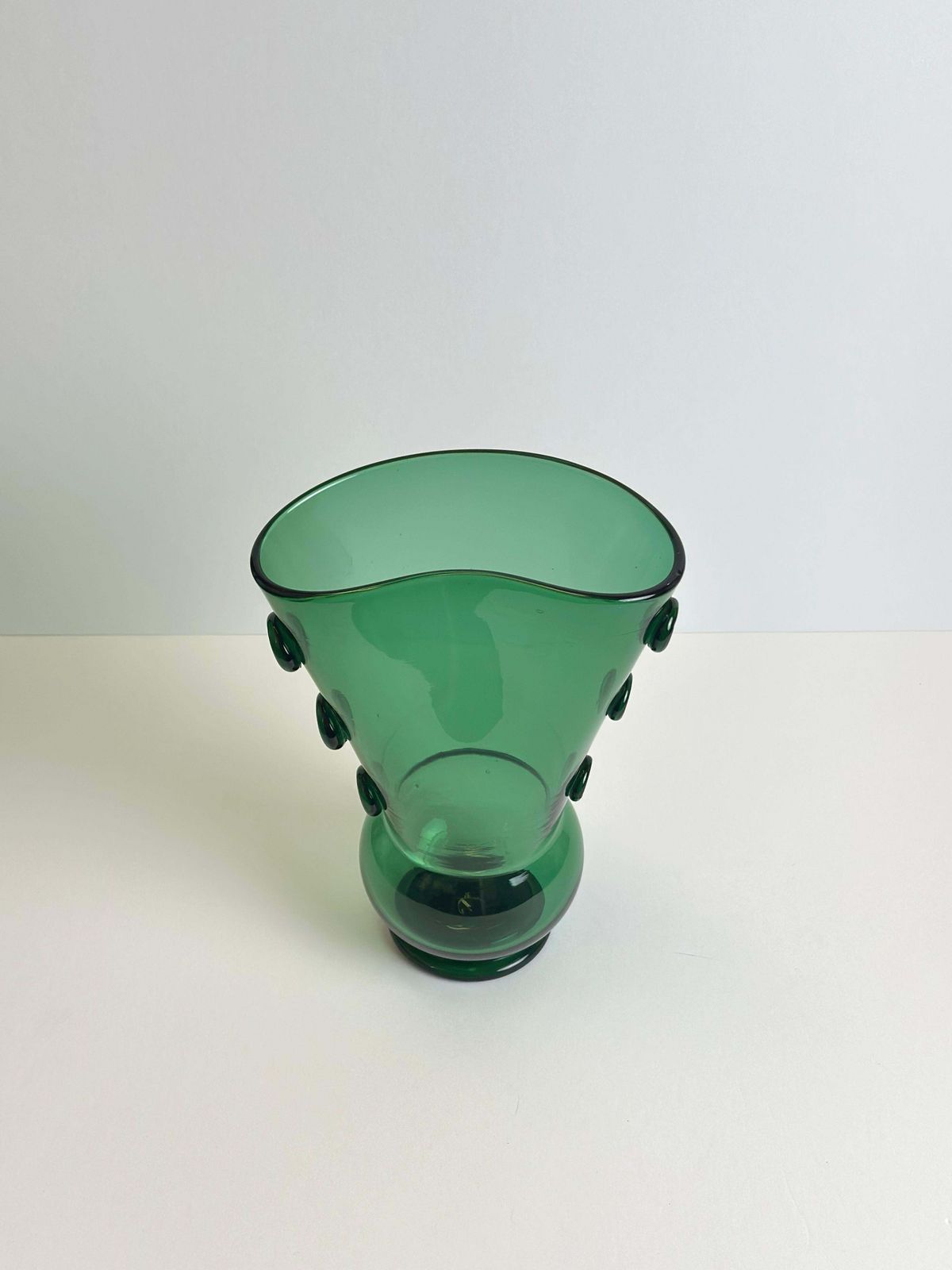 Mid Century Green Blown Glass Vase, Empoli, Italy, 1960s photo for sale