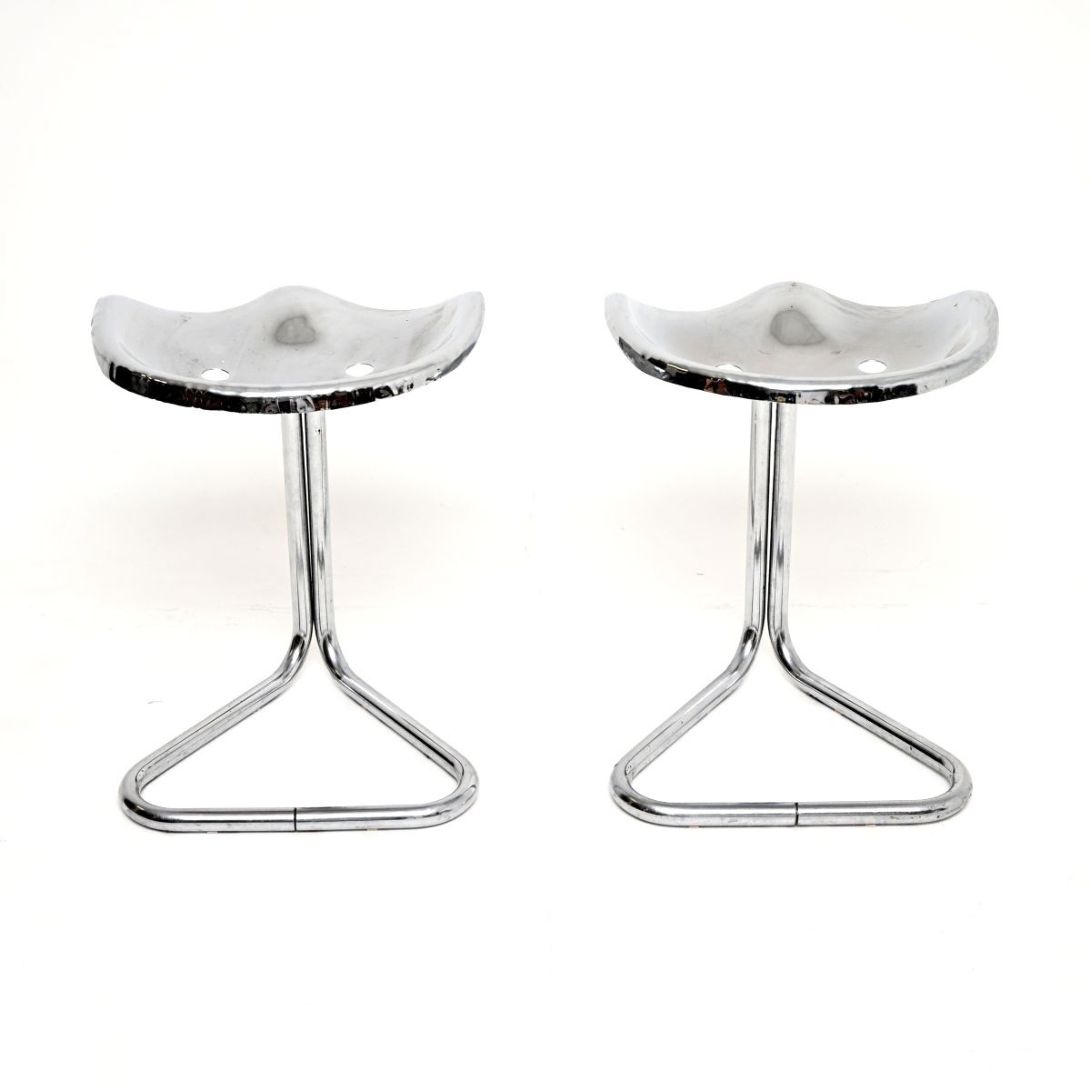 Pair Of Vintage Tractor Stools By Rodney Kinsman For Omk photo vintage