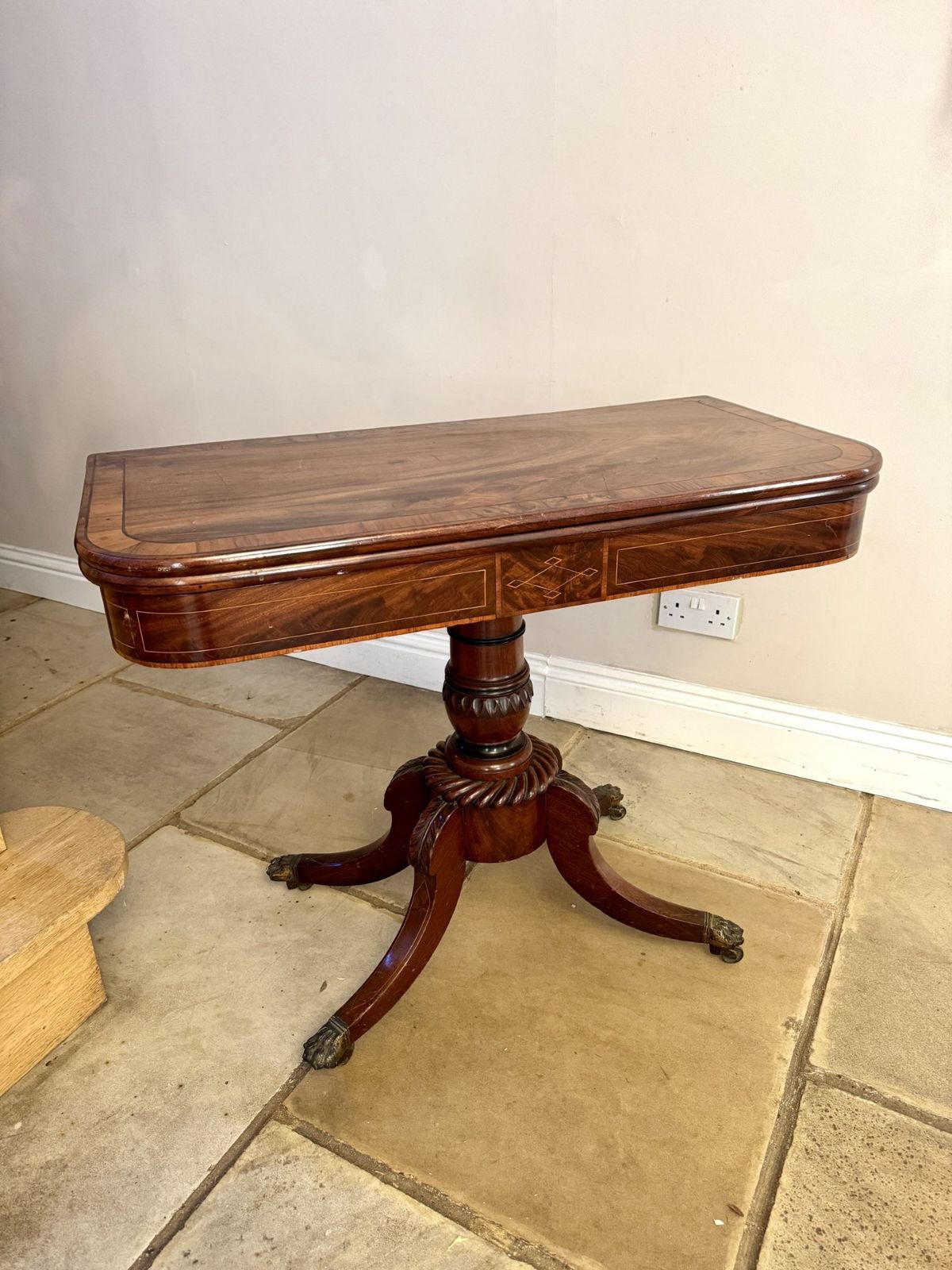 Wonderful Antique Regency Quality Mahogany Inlaid Tea Table photo Furniture