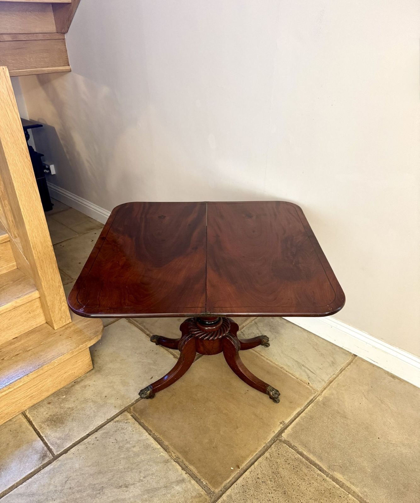 Wonderful Antique Regency Quality Mahogany Inlaid Tea Table photo buy