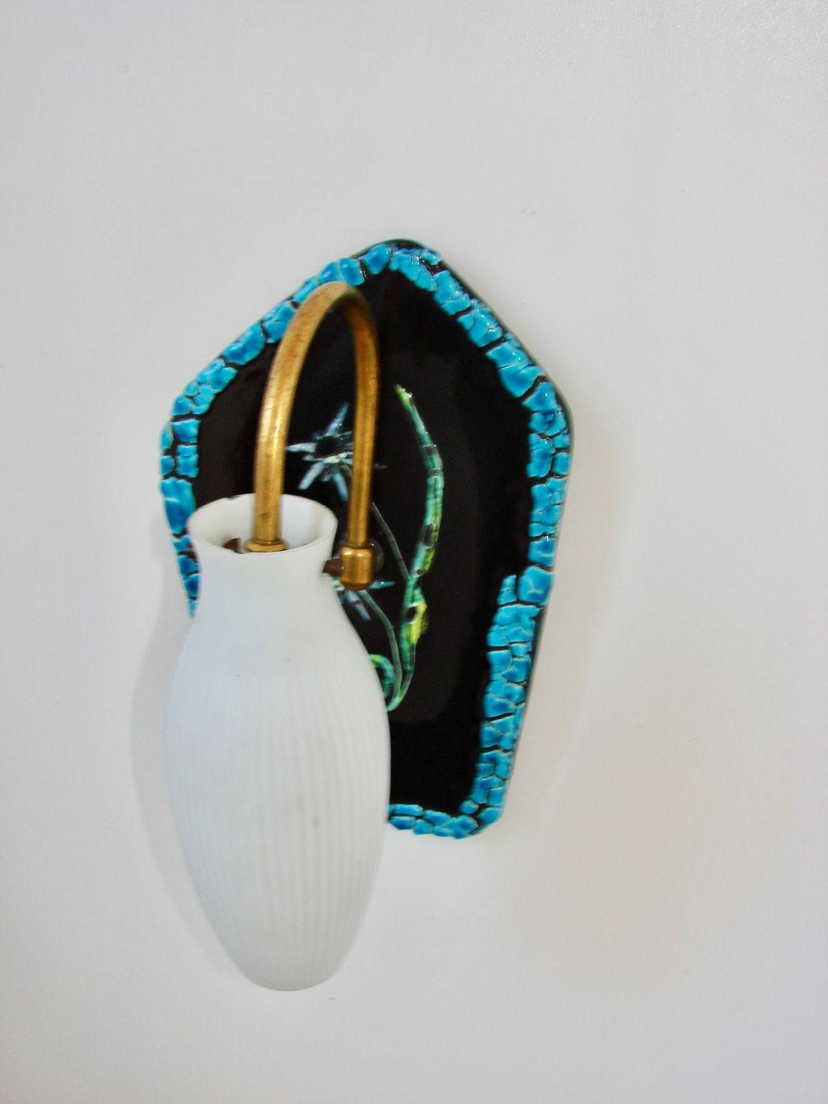 Wall Lamp From The 1960s, Made Of Ceramic. Good Condition, 1xe14. photo vintage