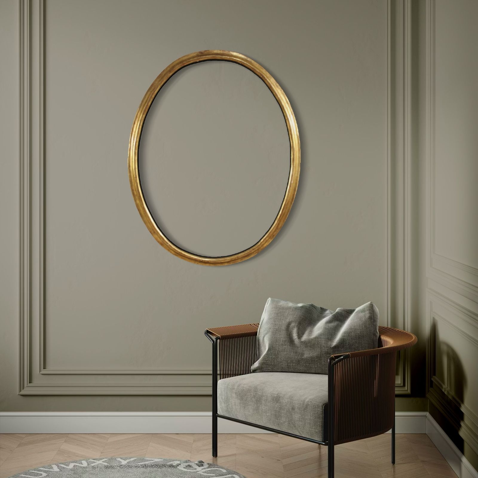 photo furniture 19th Century Italian Oval Gilded Frame