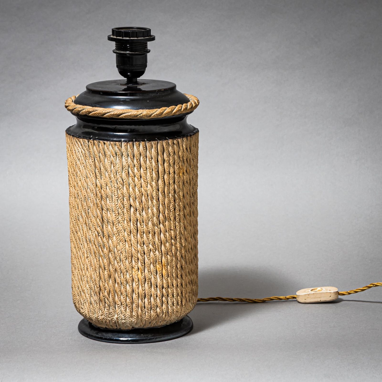 Table Lamp With Rope Decoration, Mid 20th Century photo buy