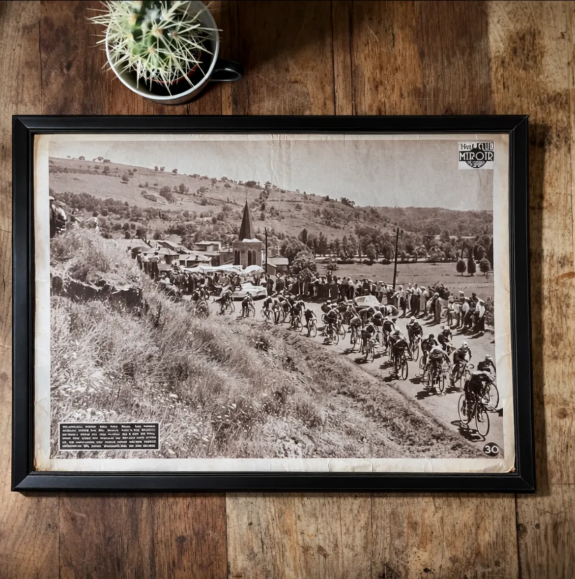 Vintage Tour De France Cycling Print 1958 Montluchon
