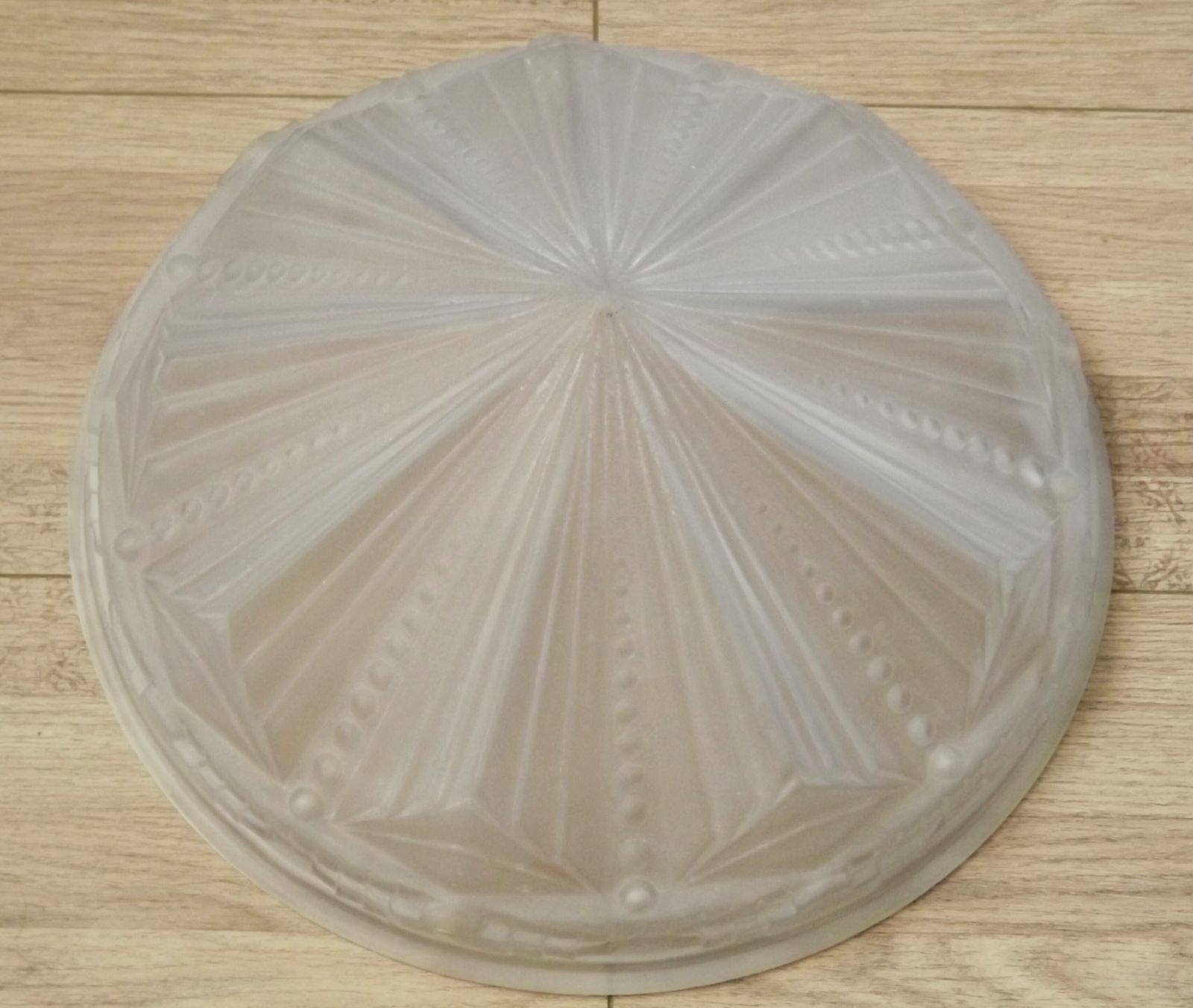 French Art Deco White Opaque Glass Abstract Platformier Light Shade photo furniture
