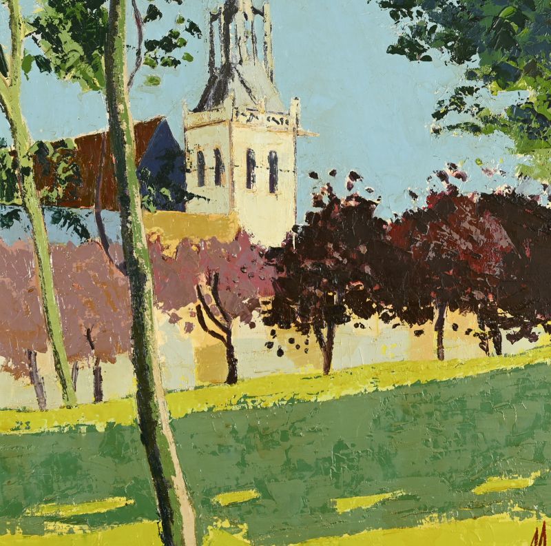 Spring Under The Park, 1980s, Oil On Canvas photo Art