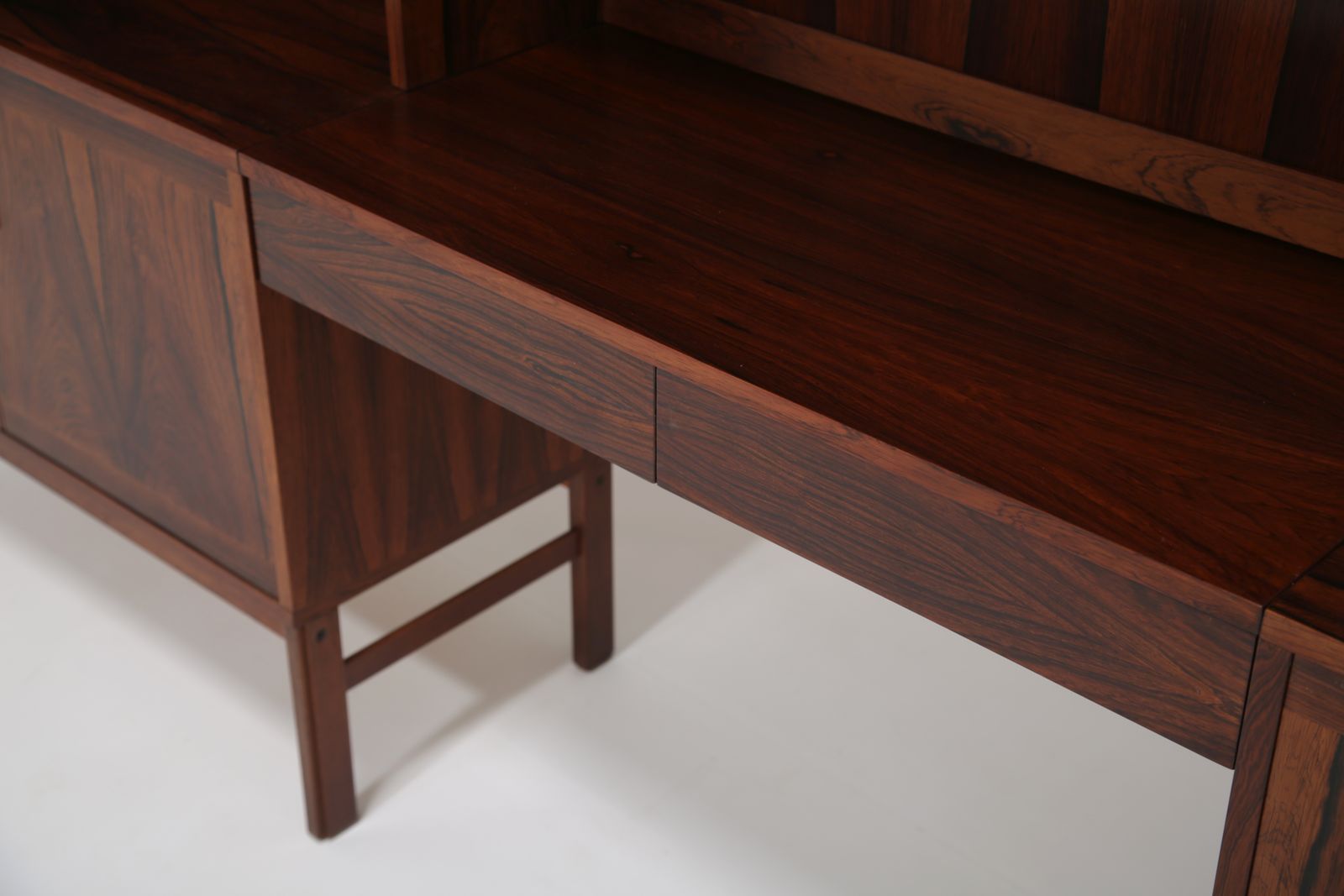 Poul Hundevad: Mid Century Modular Wall Unit & Desk In Brazilian Rosewood, Denmark, 1960s photo furniture