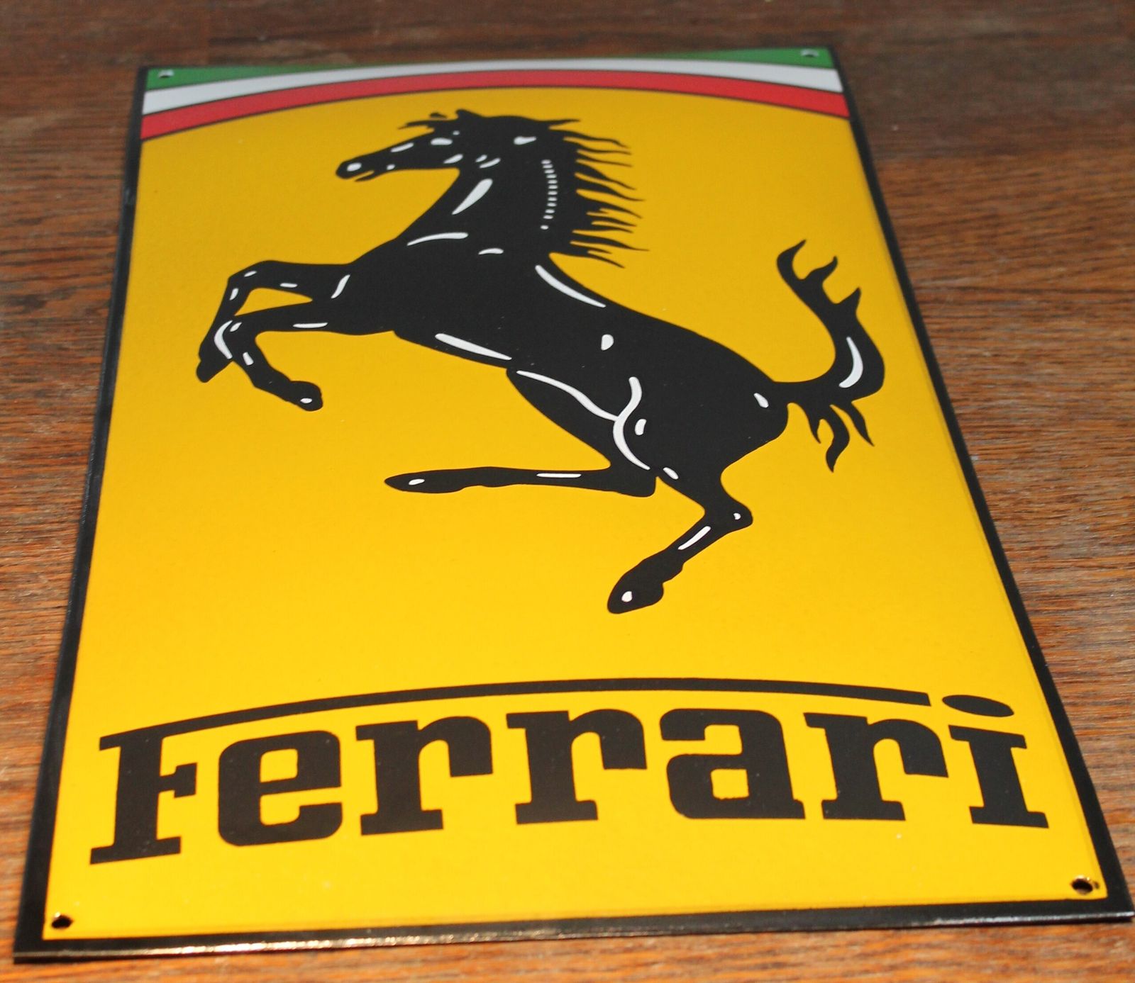 Ferrari Prancing Horse Dealer Auto Garage Sign Enamel Metal Dealership Showroom Plaque Art Cavallino Rampante Scuderia F1 Mille Miglia 1000 Auto Parts photo 349.0