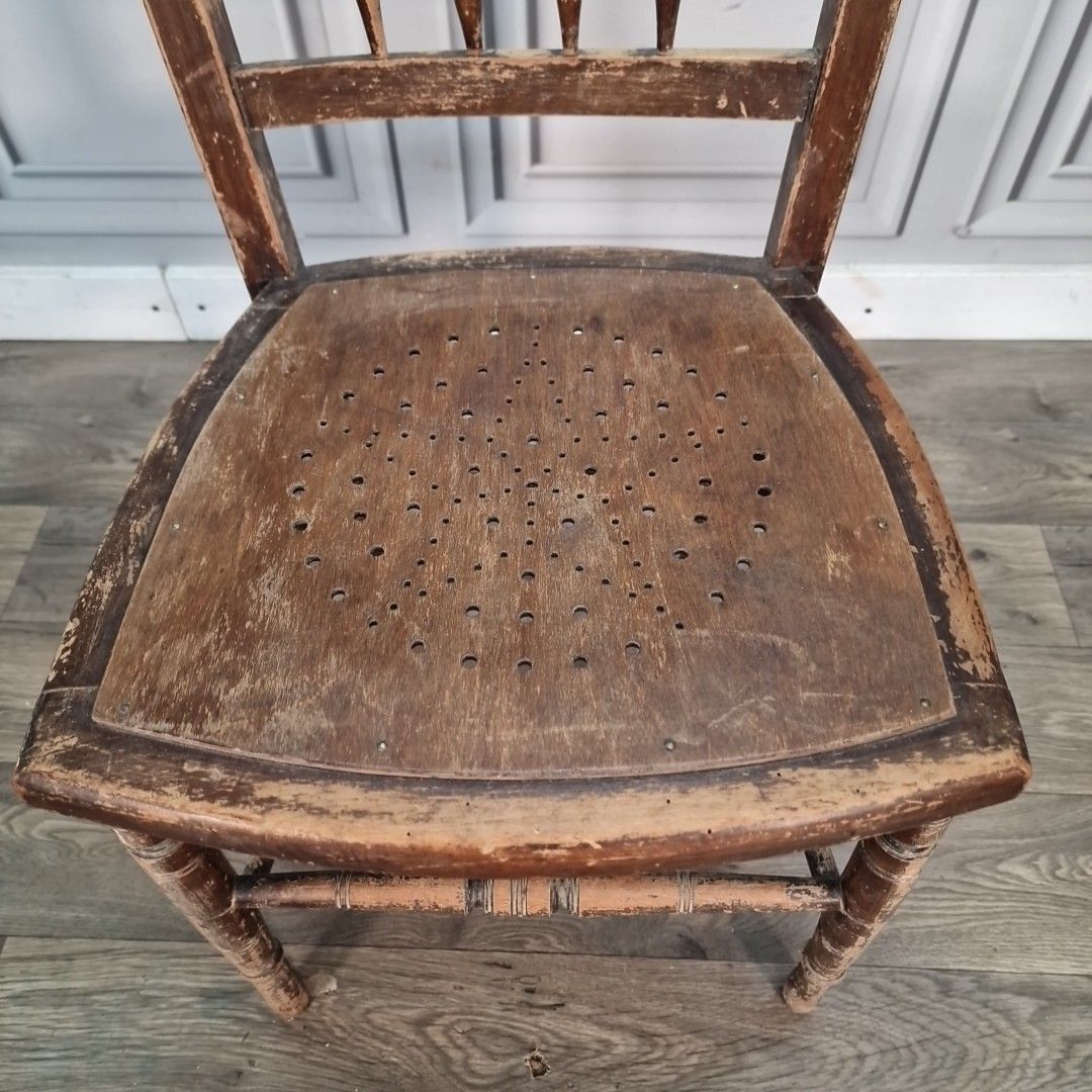 Antique Spindle Back Chair Wooden Bedroom Occasional Seat Victorian Edwardian photo Furniture