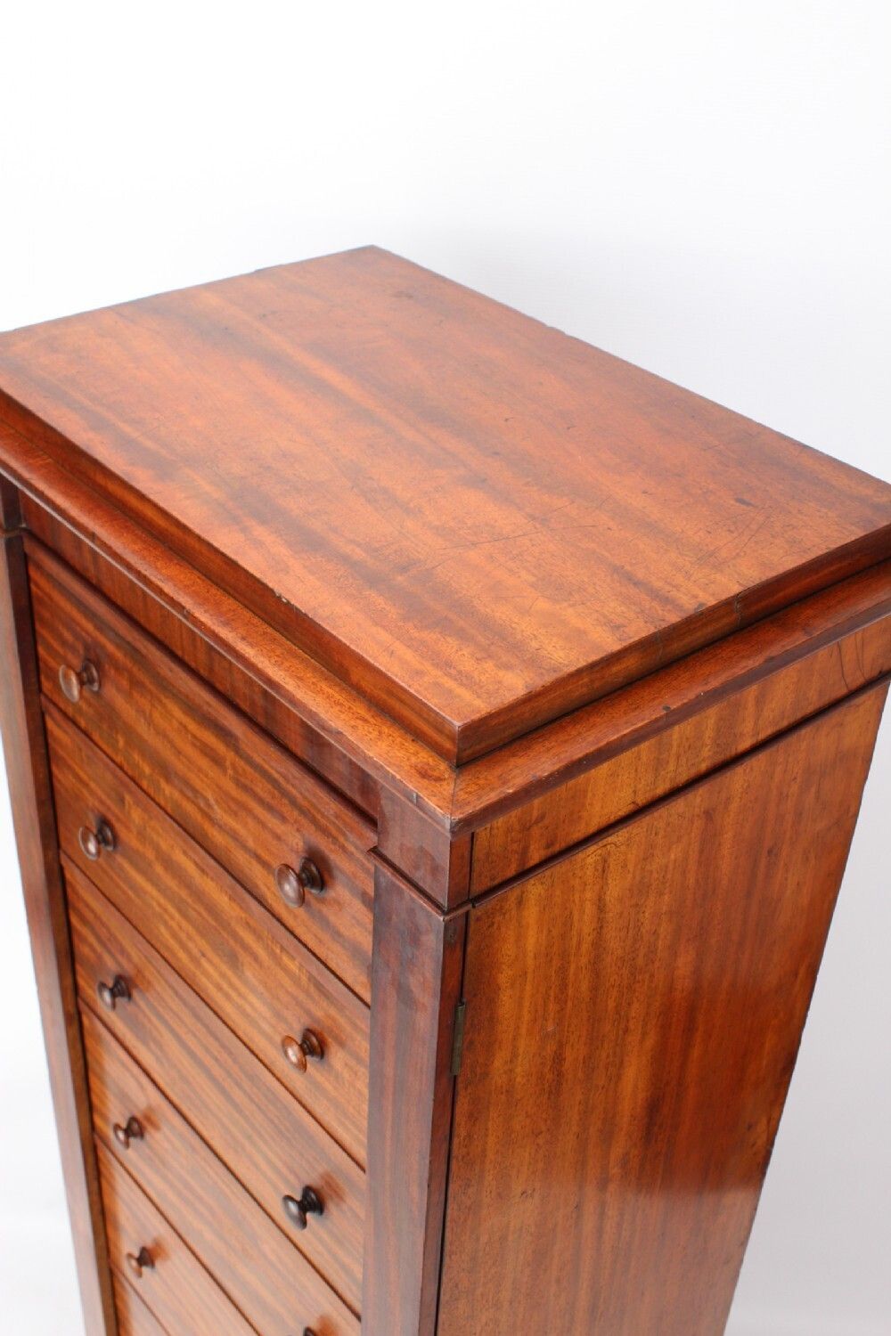 Tall Victorian Mahogany Wellington Chest With Secret Lock photo vintage