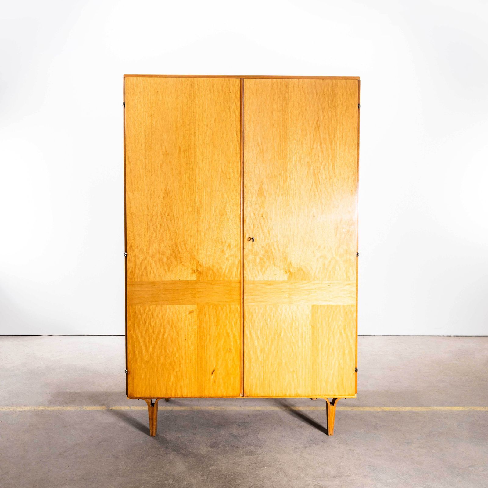 1960's Blonde Birch Mid Century Wardrobe