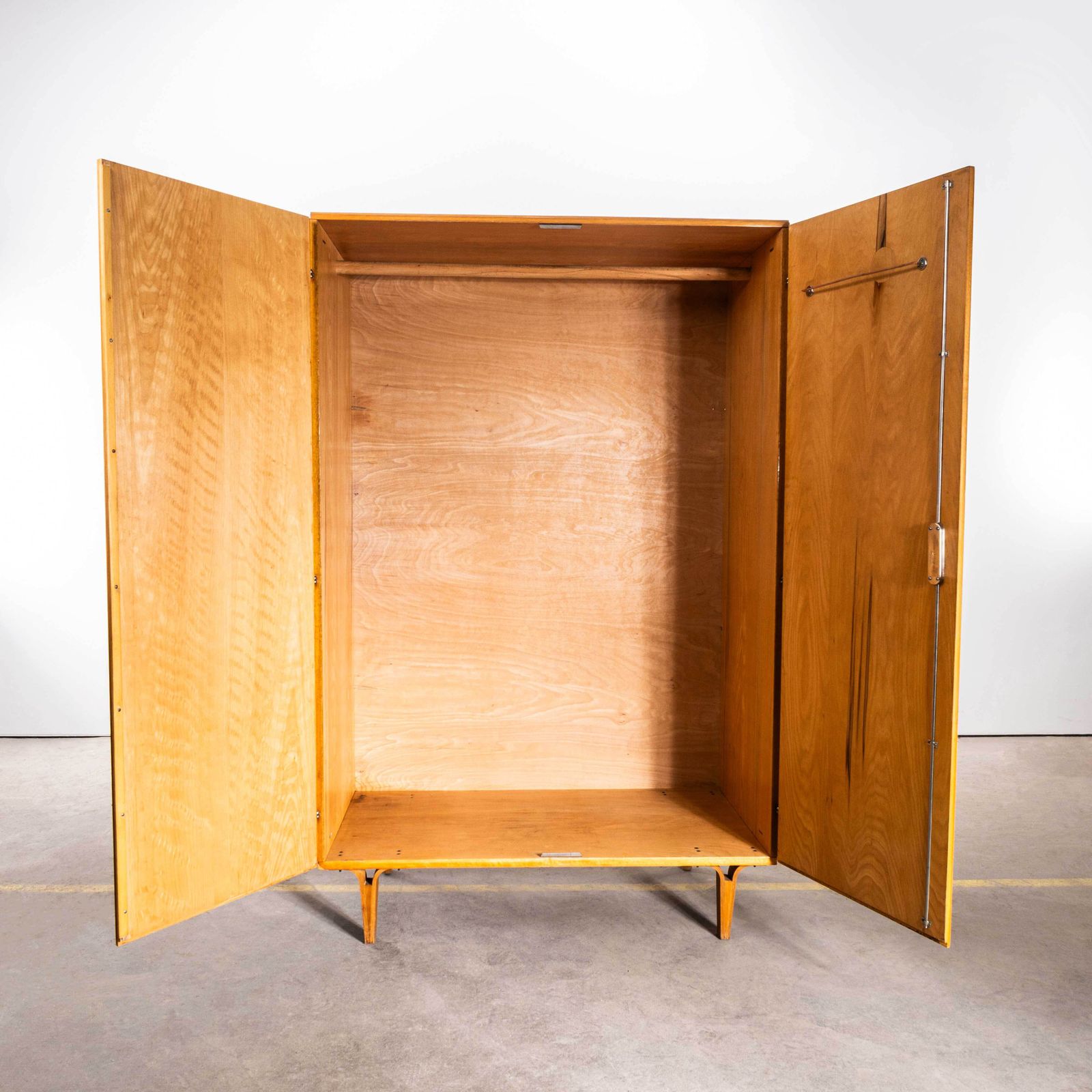 1960's Blonde Birch Mid Century Wardrobe photo furniture