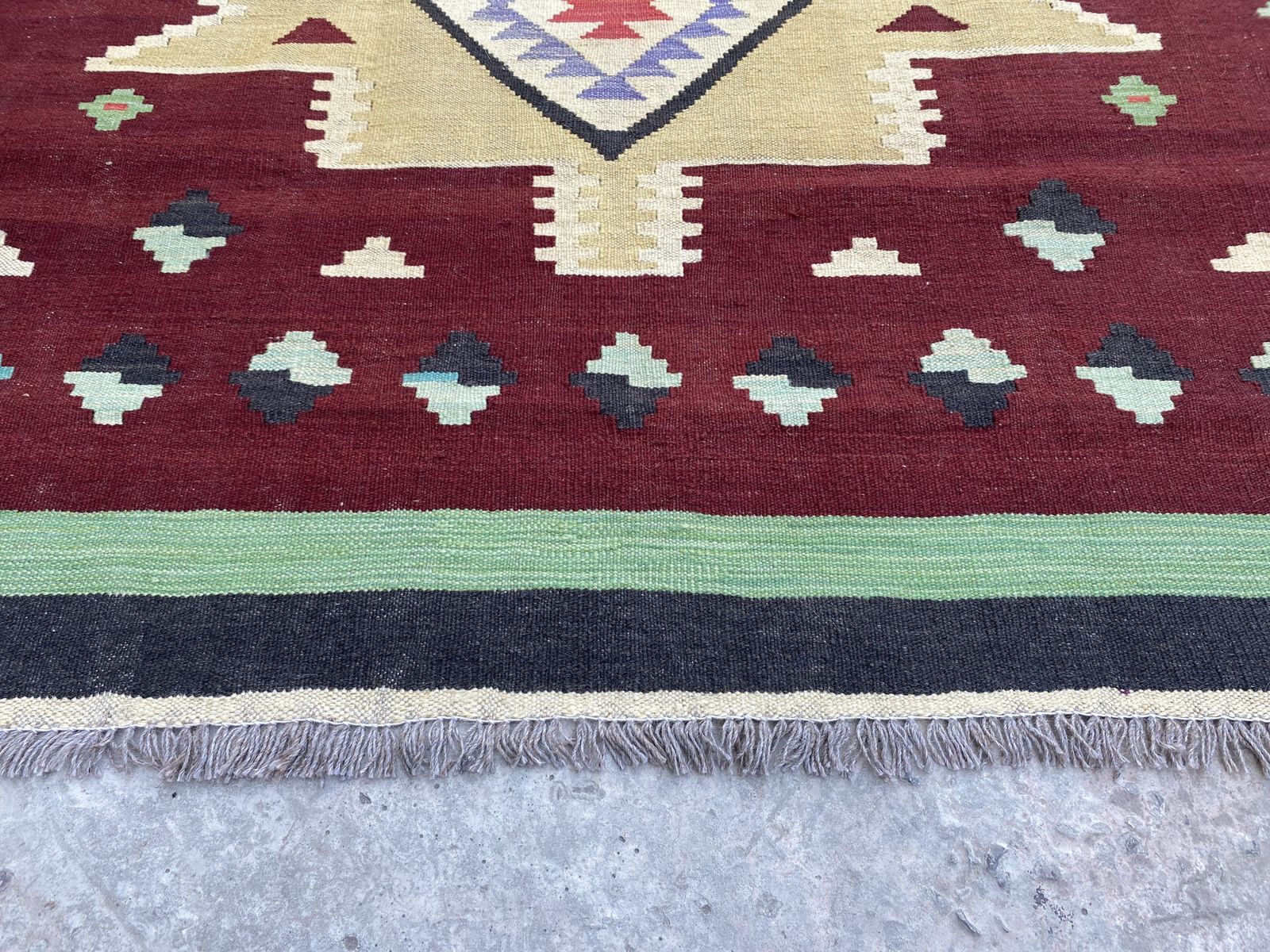 Southwestern Kilim Handwoven Wool 5x6 Area Rug photo vinterior