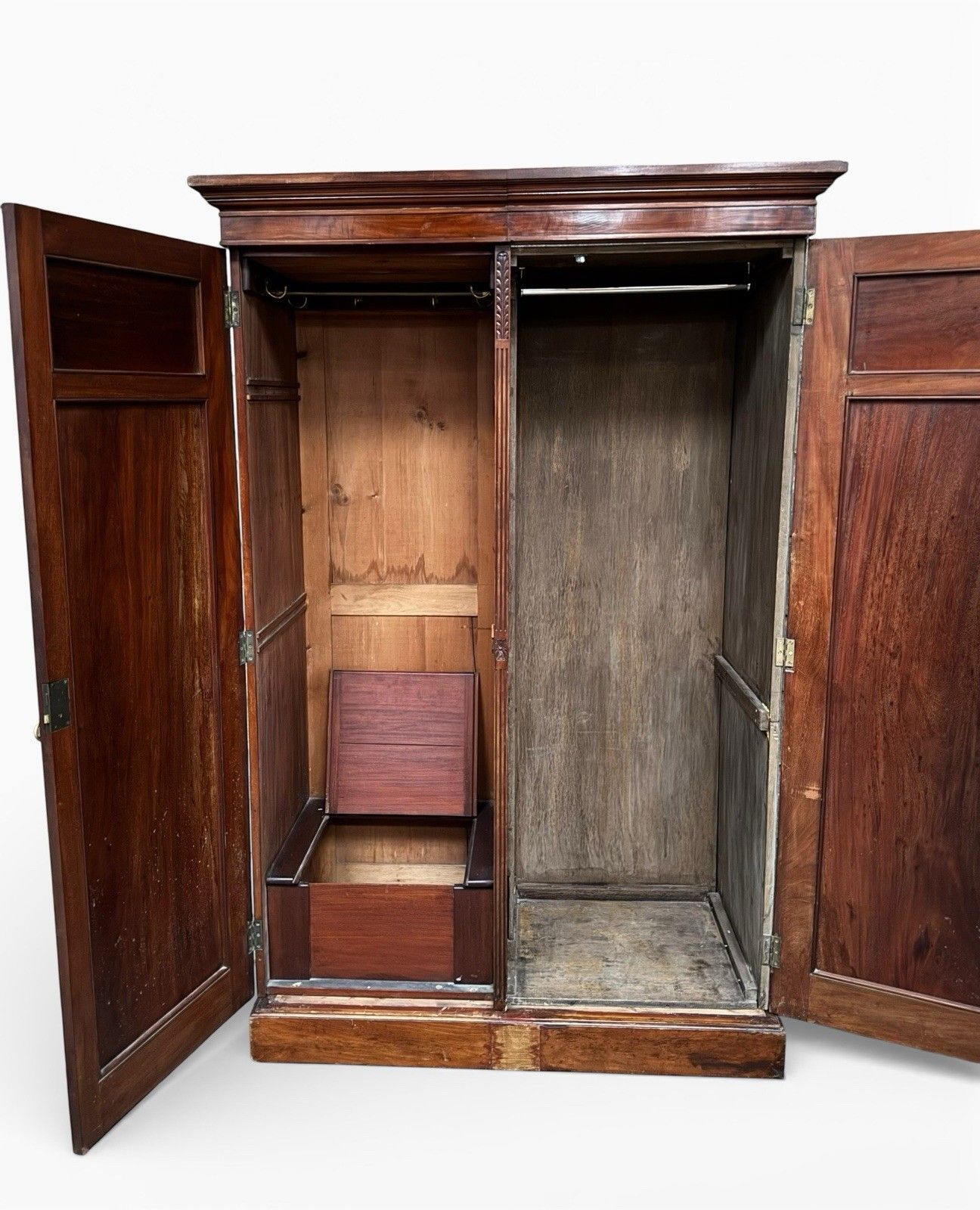 Antique Flame Mahogany Wardrobe Blind Door Carved C1890s Superior Quality photo buy