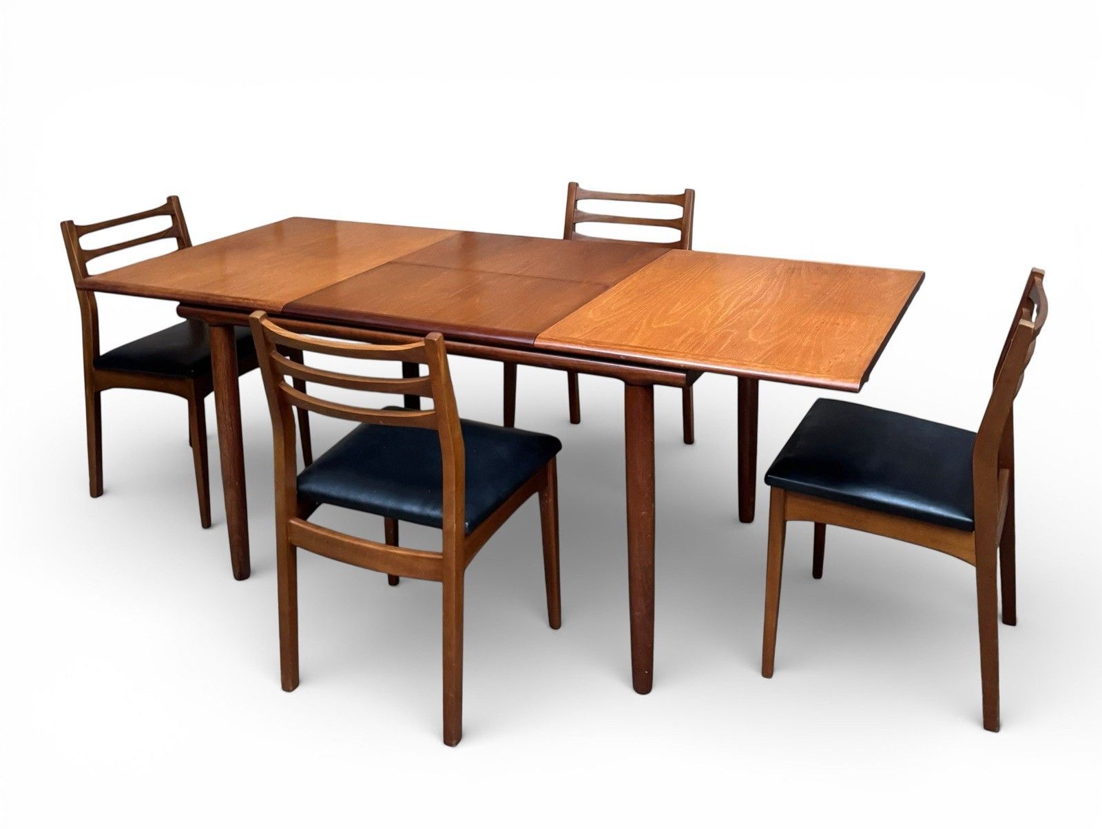 795.0 White And Newton Teak And Afomosia Dining Table And Four Chairs Retro C1960s photo