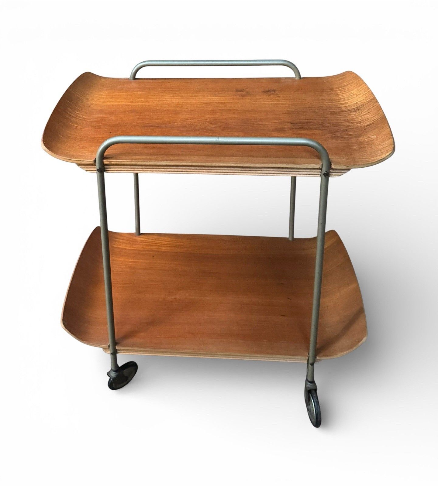 Vintage Bent Plywood And Steel Trolley Two Tier Alvar Aalto Style C1950s photo buy