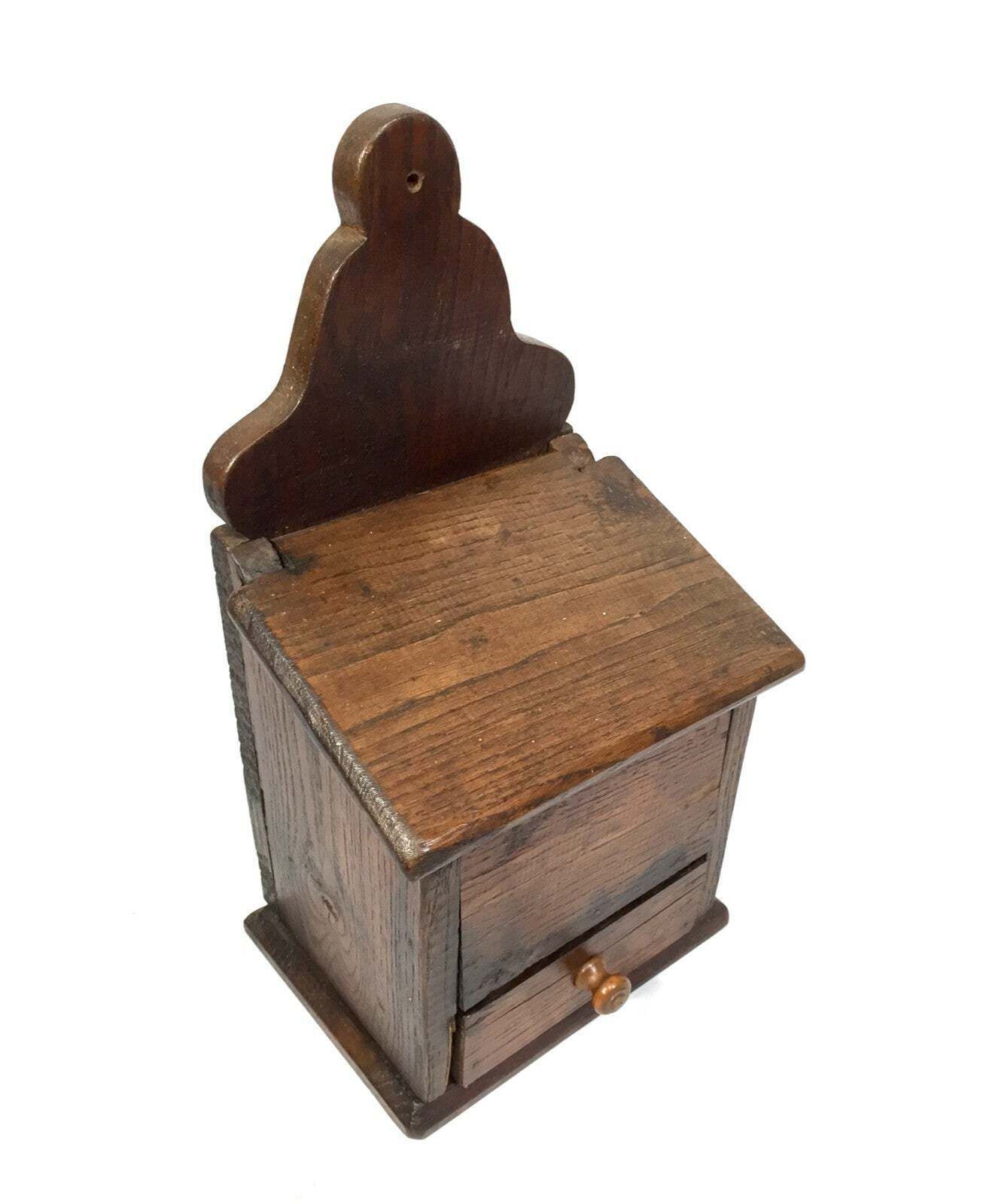 Antique Arts & Crafts Wooden Pine Salt / Candle Box / C.1900 / Wall Hanging