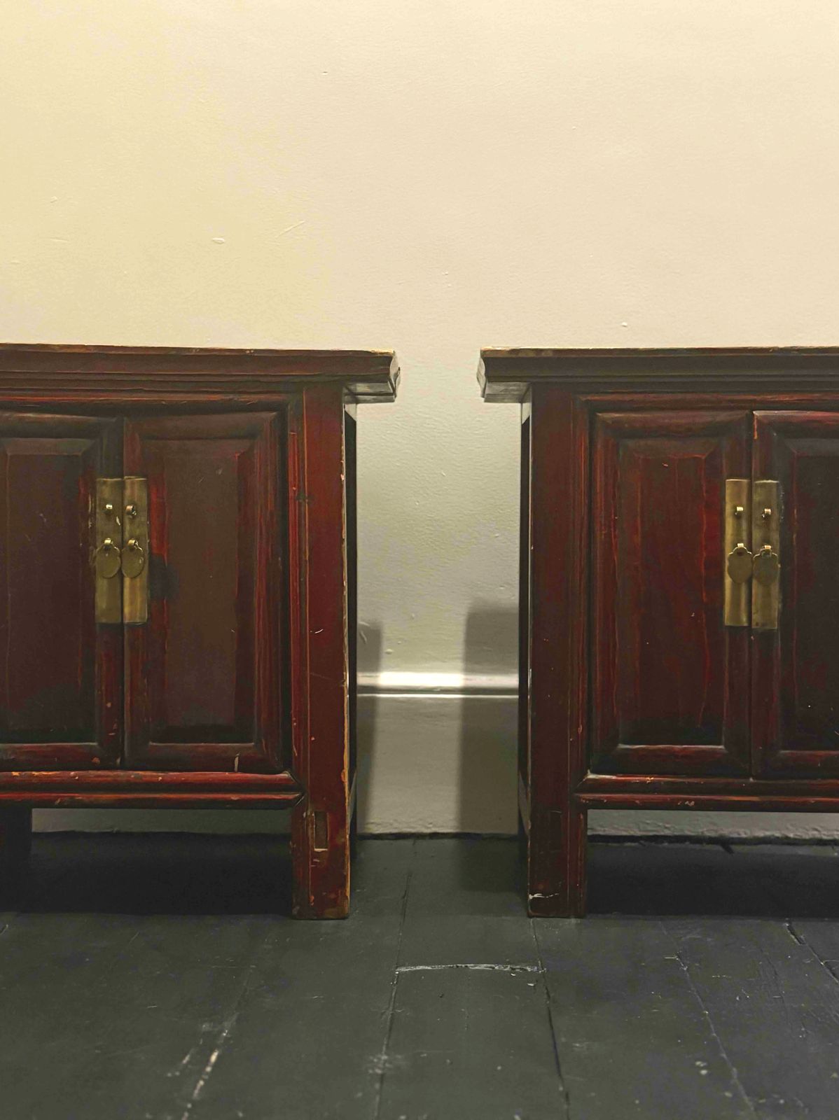 Turn Of The Century Lacquered Little Bedside Tables, China Circa 1905 photo furniture