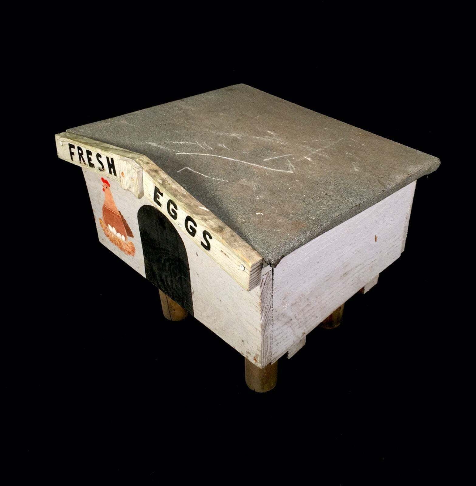 Hand Crafted Rustic Style "Fresh Eggs" For Sale Wooden Storage Box Farmhouse photo vinterior
