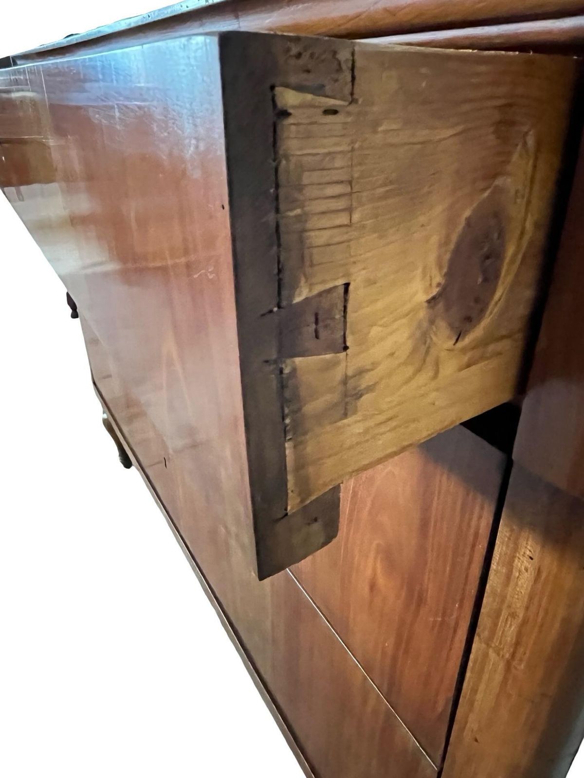 Italian Walnut Empire Chest Of Drawers / Commode With Book Matched Veneer photo 3077.0