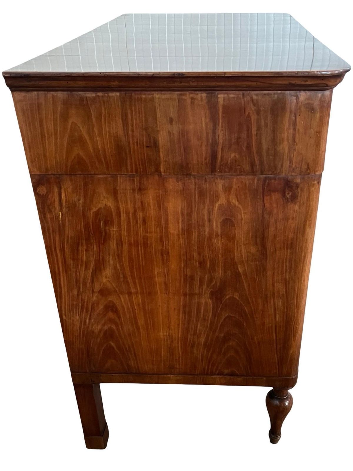 Italian Walnut Empire Chest Of Drawers / Commode With Book Matched Veneer photo buy