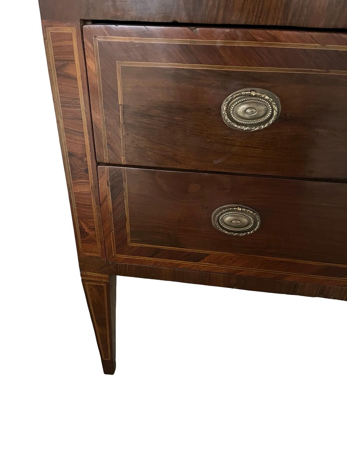Italian Walnut Neoclassical Commode / Chest Of Drawers With Inlay Design photo vinterior