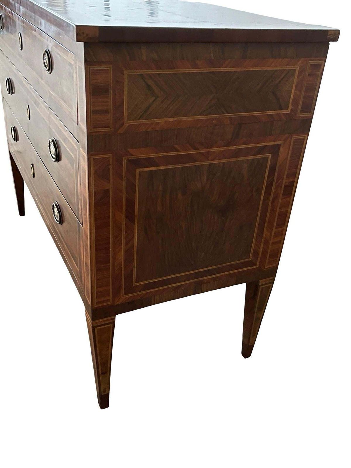 photo furniture Italian Walnut Neoclassical Commode / Chest Of Drawers With Inlay Design
