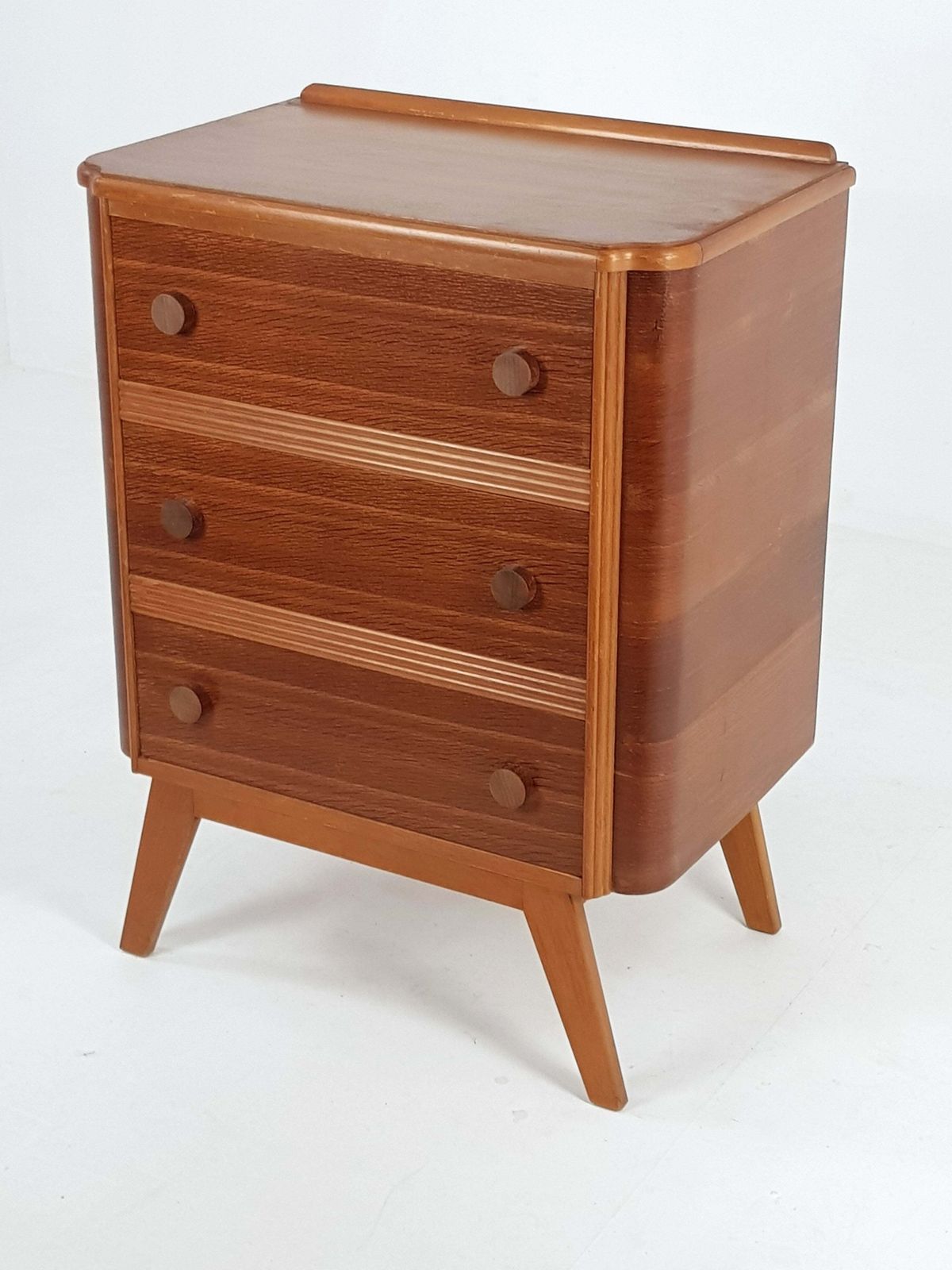 Mid Century Oak Chest Of Drawers photo vintage