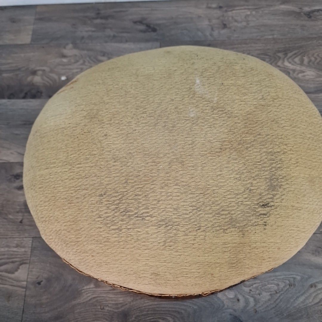 Antique Oval Footstool Carved Wood Cabriole Legs Low Ottoman French Louis Style photo Furniture
