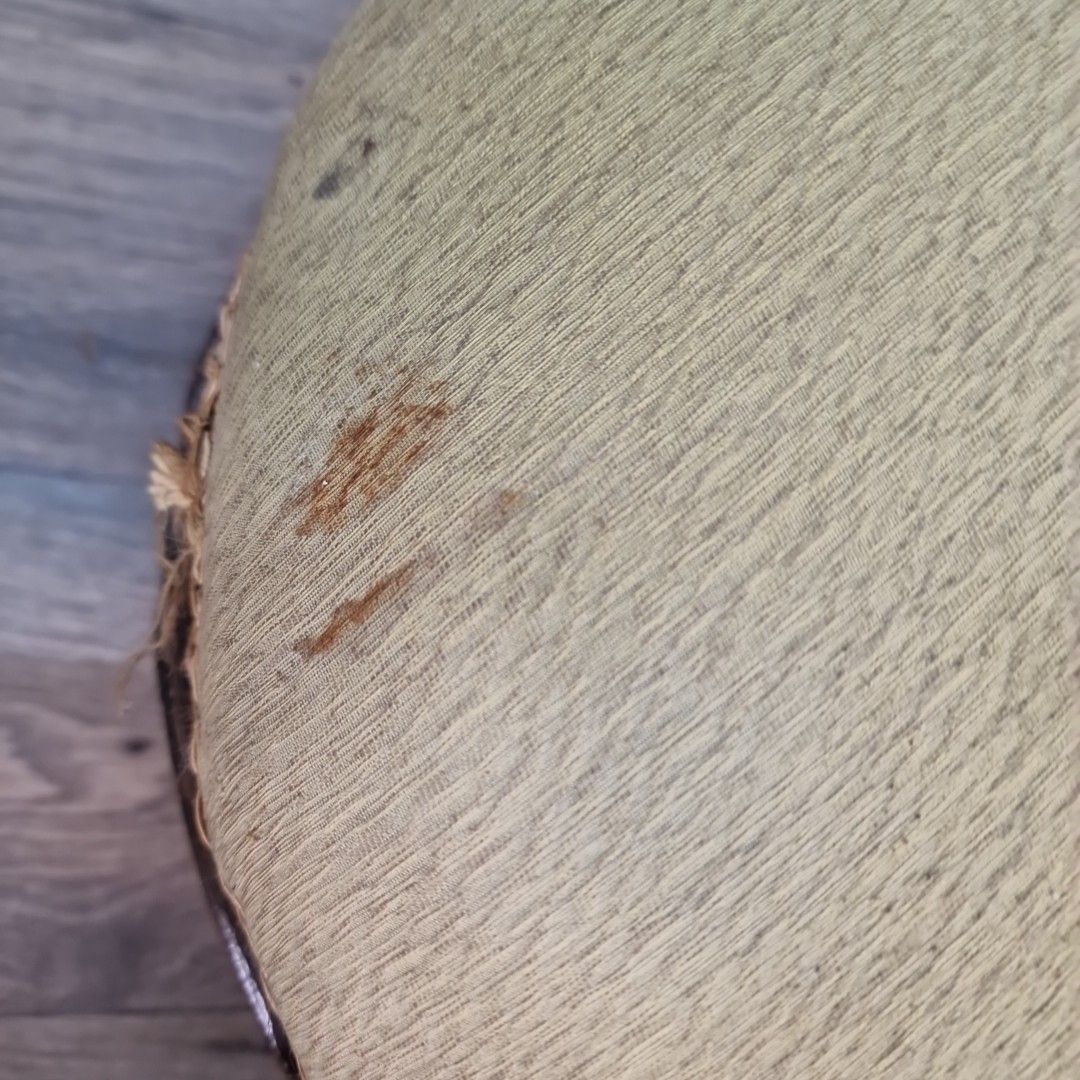 Antique Oval Footstool Carved Wood Cabriole Legs Low Ottoman French Louis Style photo 70.0