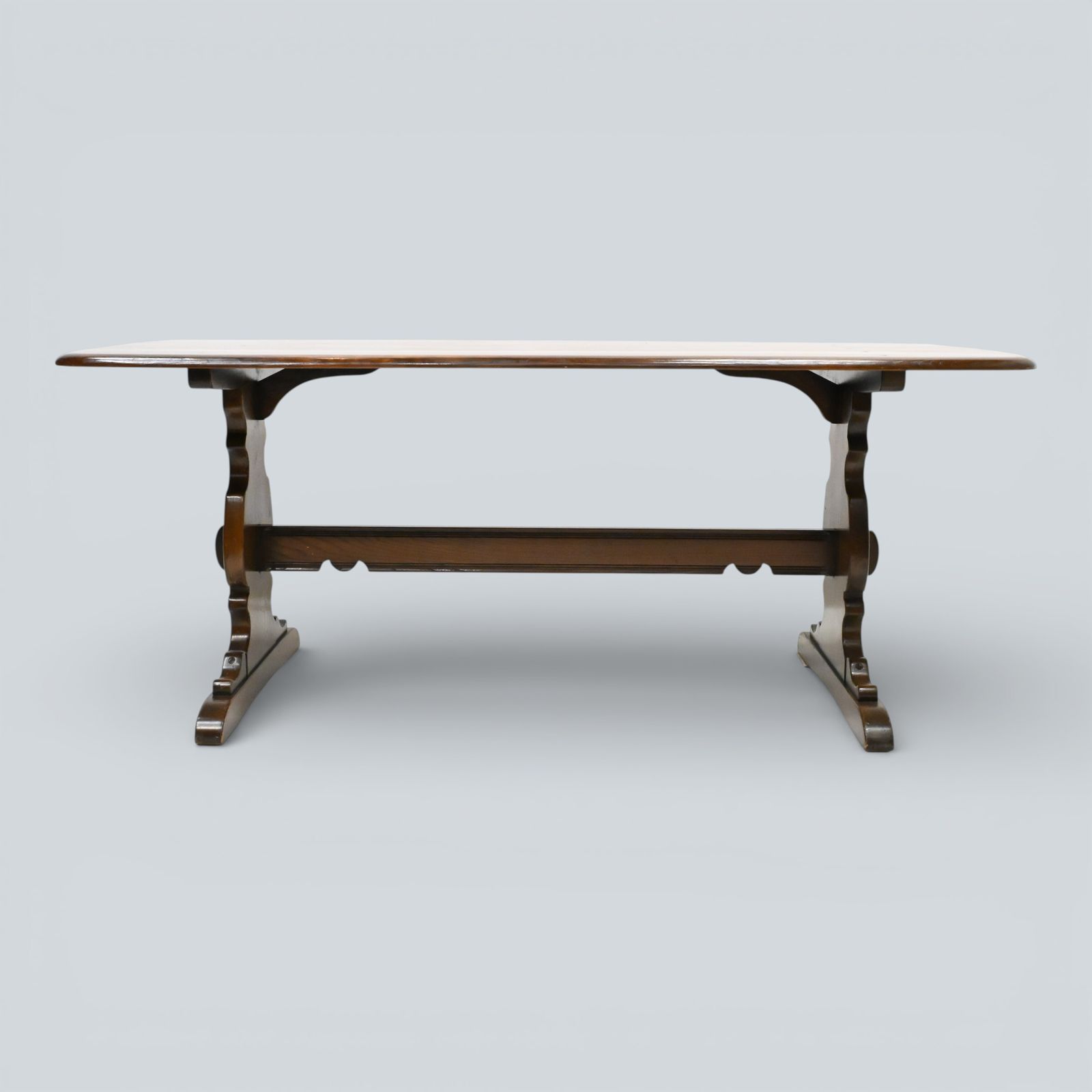 photo furniture Ercol Elm Dining Table Plank Top Retro Dark Finish Free Uk Delivery*