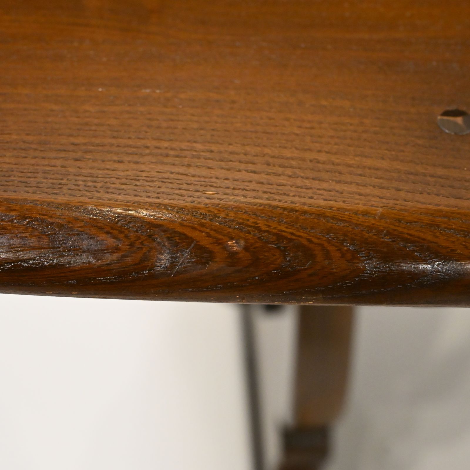 photo buy Ercol Elm Dining Table Plank Top Retro Dark Finish Free Uk Delivery*