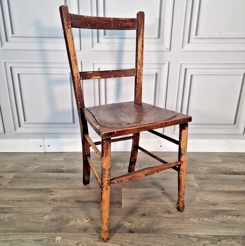 Antique Wooden Bedroom Chair Kitchen Hall Seat Victorian For Restoration