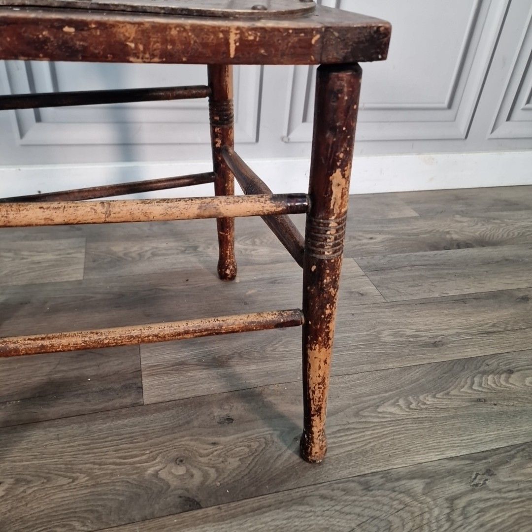 photo buy Antique Wooden Bedroom Chair Kitchen Hall Seat Victorian For Restoration
