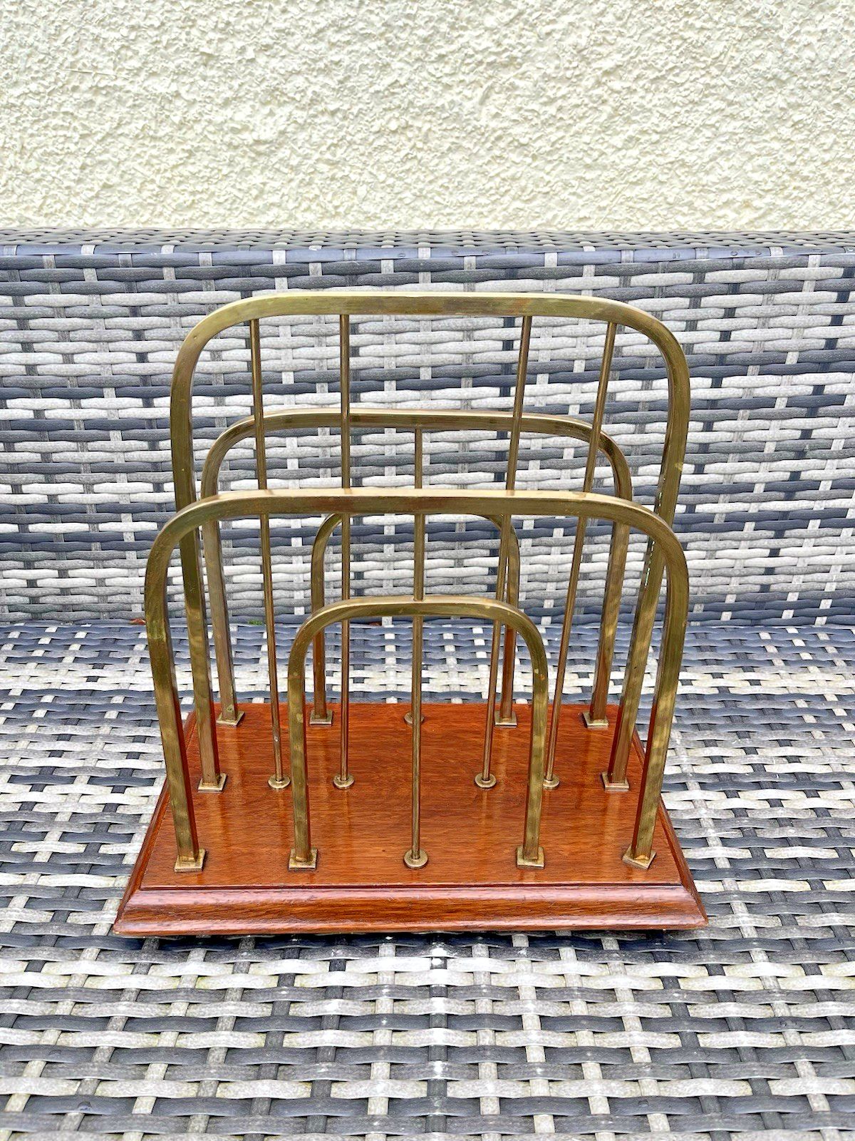Exceptional Antique Wt&S William Tonks & Sons Brass Oak Magazine Newspaper Rack photo Home Decor