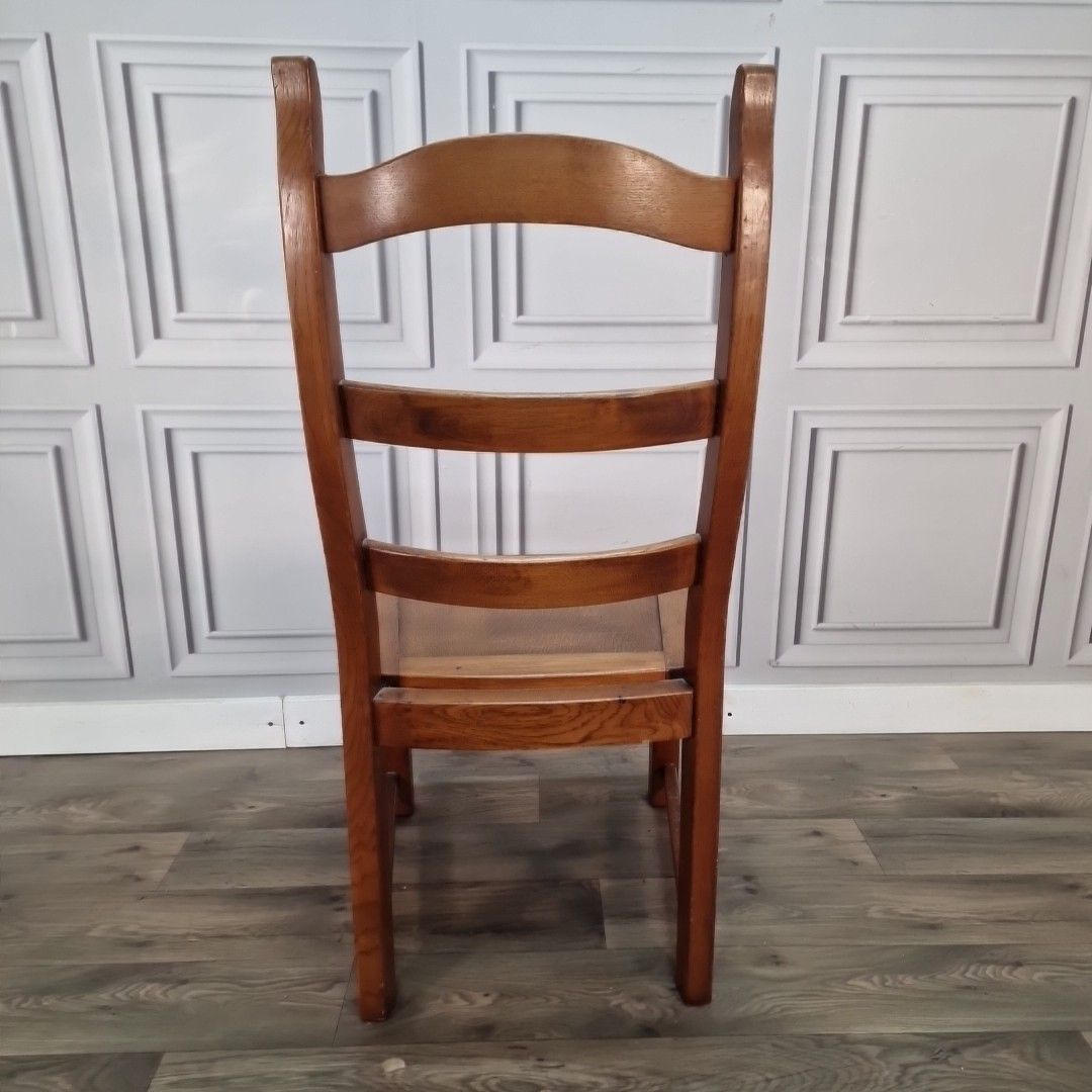 photo buy Vintage Oak Dining Chair Solid Wood Ladder Back Mid Century Desk Hall Seat