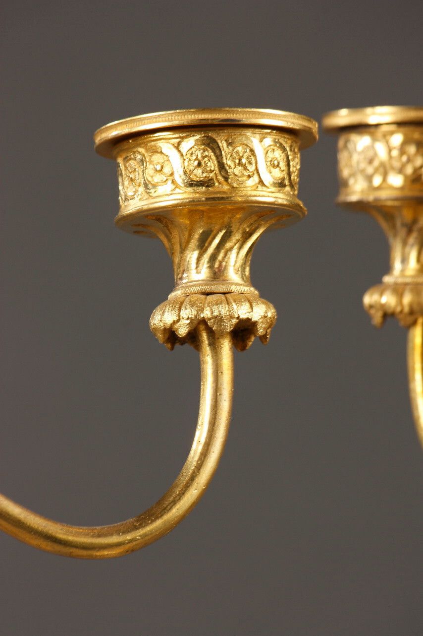 Pair Of Bronze And Marble Candelabra, Directory Period photo buy